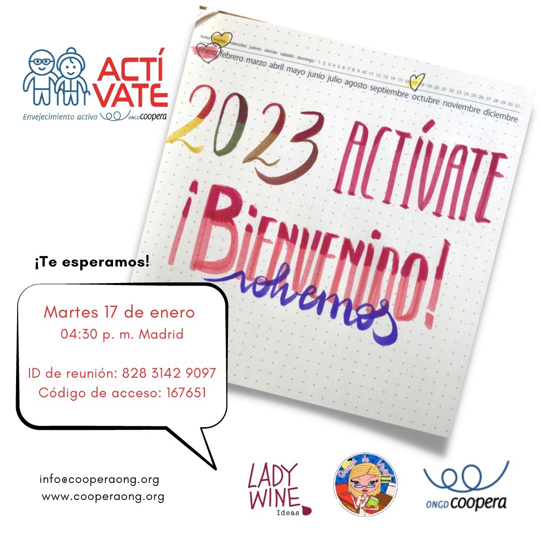 Volvemos a nuestros encuentros on line de Activate, todos los martes a las 16.30